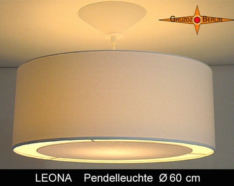 Hanging lamp with light edge diffuser LEONA Ø 60 cm light cream color