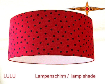 Lampshade black red dotted LULU Ø50 cm dots red black like a ladybug