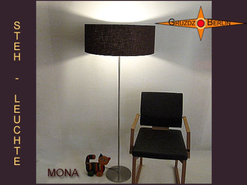 Floor Lamp Brown Mona Linen Floor Lamp Brown Mona, Chocolate Brown Floor Lamp