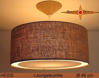 Hängelampe aus Jute HEIDE Ø45 cm Pendelleuchte mit Lichtrand Diffusor