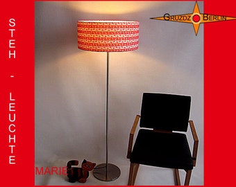 Stehleuchte Retrodesign MARIE Stehlampe Rot gestreift Blumen