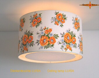 Deckenlampe aus Vintagestoff LUISA Ø45 cm Deckenleuchte mit Diffusor