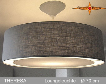 XL hanging lamp gray THERESA Ø70 cm pendant lamp gray with diffuser