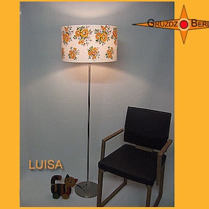 Floor lamp in vintage design LUISA with flowers of the  60s floor lamp
