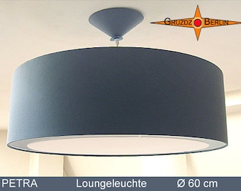 Loungeleuchte Grau PETRA Ø60 cm Hängelampe mit Diffusor