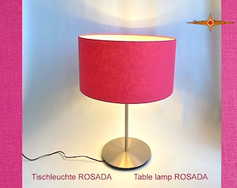 Lampada da tavolo rosa ROSADA realizzata in lino