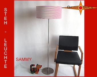 Floor lamp red white SAMMY floor lamp curled red