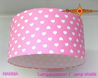 Pink lampshade HANNA Ø40 cm heart lamp children's lamp
