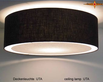 Schwarze Deckenlampe UTA  Ø60 cm mit Diffusor