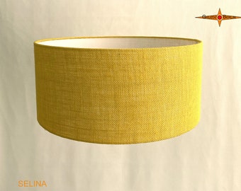 Yellow lamp shade of jute SELINA Ø50 cm yellow jute lamp