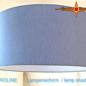 Lampshade blue CAROLINE Ø35 cm linen lamp blue