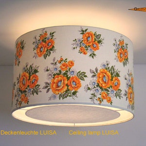 Ceiling lamp made of vintage fabric LUISA Ø50 cm Ceiling light with diffuser