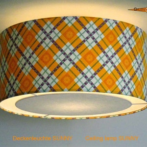 Ceiling lamp made of vintage fabric SUNNY Ø 40 cm Ceiling light with diffuser