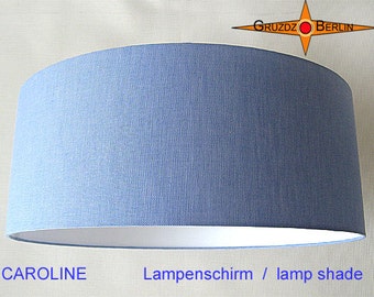 Blue lampshade CAROLINE Ø45 cm linen lamp blue