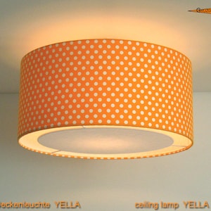 Yellow ceiling lamp with dots YELLA Ø45 cm