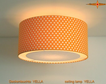 Yellow ceiling lamp with dots YELLA Ø50 cm