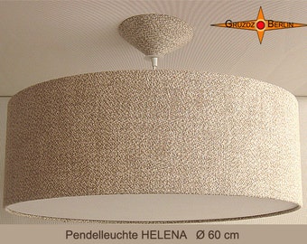 Linnen lamp HELENA Ø60 cm hanglamp in landelijke stijl