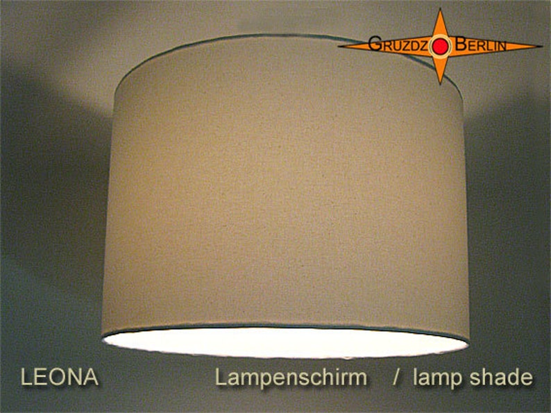 Beige lampenkap LEONA Ø40 cm linnen lamp afbeelding 1