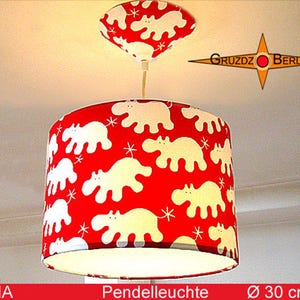 Red Children lamp EMMA Ø 25-30 cm pendant light hippo