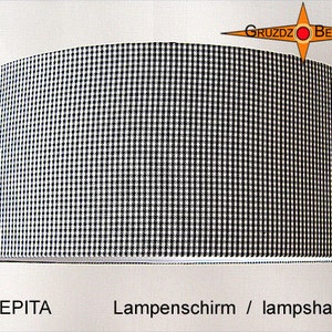 Lampshade Black White PEPITA Ø60 cm checkered image 3