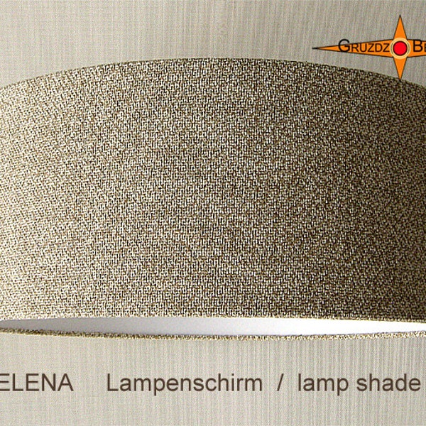 Lampenschirm Leinen beige HELENA Ø50 cm Bauernleinen Lampe