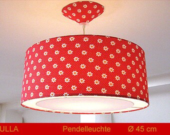 Rote Lampe mit Punkten ULLA Ø45 cm Pendellampe Punkte Blumen Diffusor