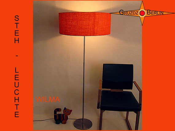 Floor Lamp Orange Jute WILMA Burlap Lamp Etsy UK