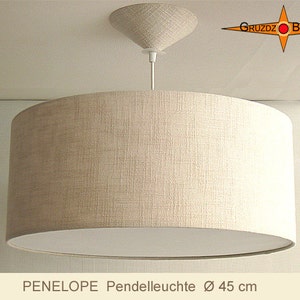 Pendant lamp with diffuser PENELOPE Ø45 cm natural linen