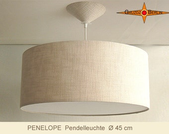 Pendelleuchte mit Diffusor PENELOPE Ø45 cm Naturleinen