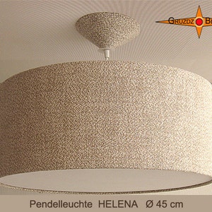 Pendant light natural linen HELENA Ø45 cm hanging lamp diffuser linen