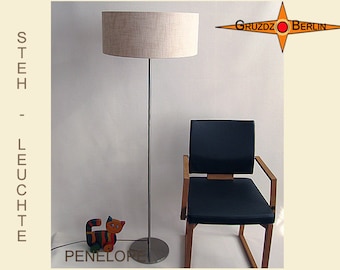 Lámpara de pie de lino natural PENELOPE lámpara de pie estilo casa de campo