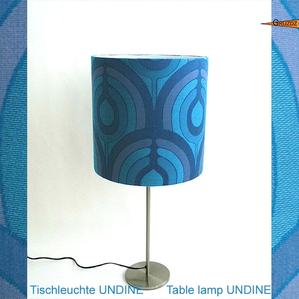 Blaue Vintage Tischlampe UNDINE Tischleuchte im Pantonstil