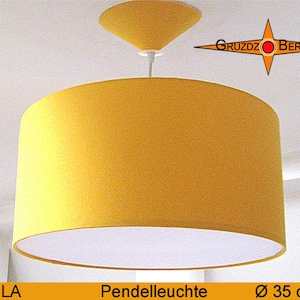 Yellow hanging lamp LUCILA Ø35cm light with diffuser sun yellow