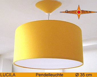 Yellow hanging lamp LUCILA Ø35cm light with diffuser sun yellow