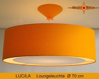 Grote gele lamp LUCILA Ø70 cm hanglamp met diffuser zonnegeel