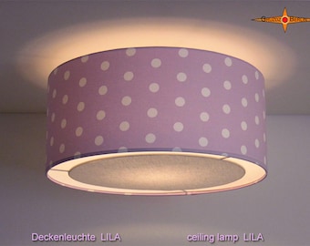 Purple ceiling lamp with dots PURPLE Ø50 cm and light edge diffuser
