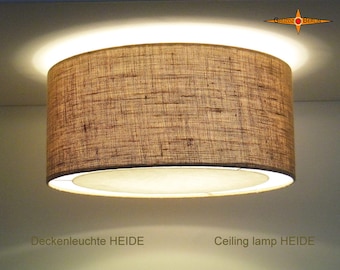 Ceiling lamp made of jute HEIDE Ø 60 cm with light edge diffuser