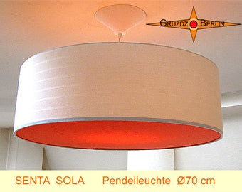 Pendeleuchte beige SENTA SOLA Ø70 cm Hängelampe mit Diffusor orange