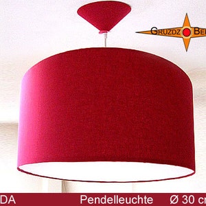 Red pendant lamp CARDA Ø30 cm hanging lamp burgundy