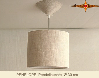 Linen hanging lamp PENELOPE Ø30 cm with diffuser