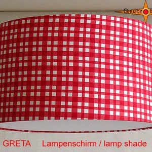 Red checked lampshade GRETA Ø35 cm children&#39;s lamp