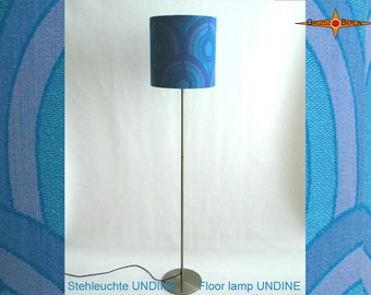 Vintage design floor lamp UNDINE floor lamp in the style of the Panton 70s in blue