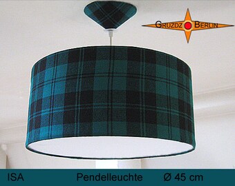 Checkered lamp ISA Ø45 cm hanging lamp silk diffuser