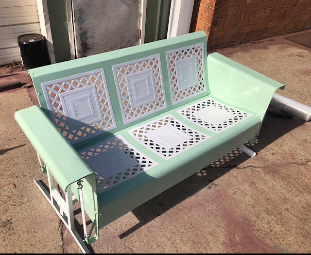 Metal Glider Bench Etsy