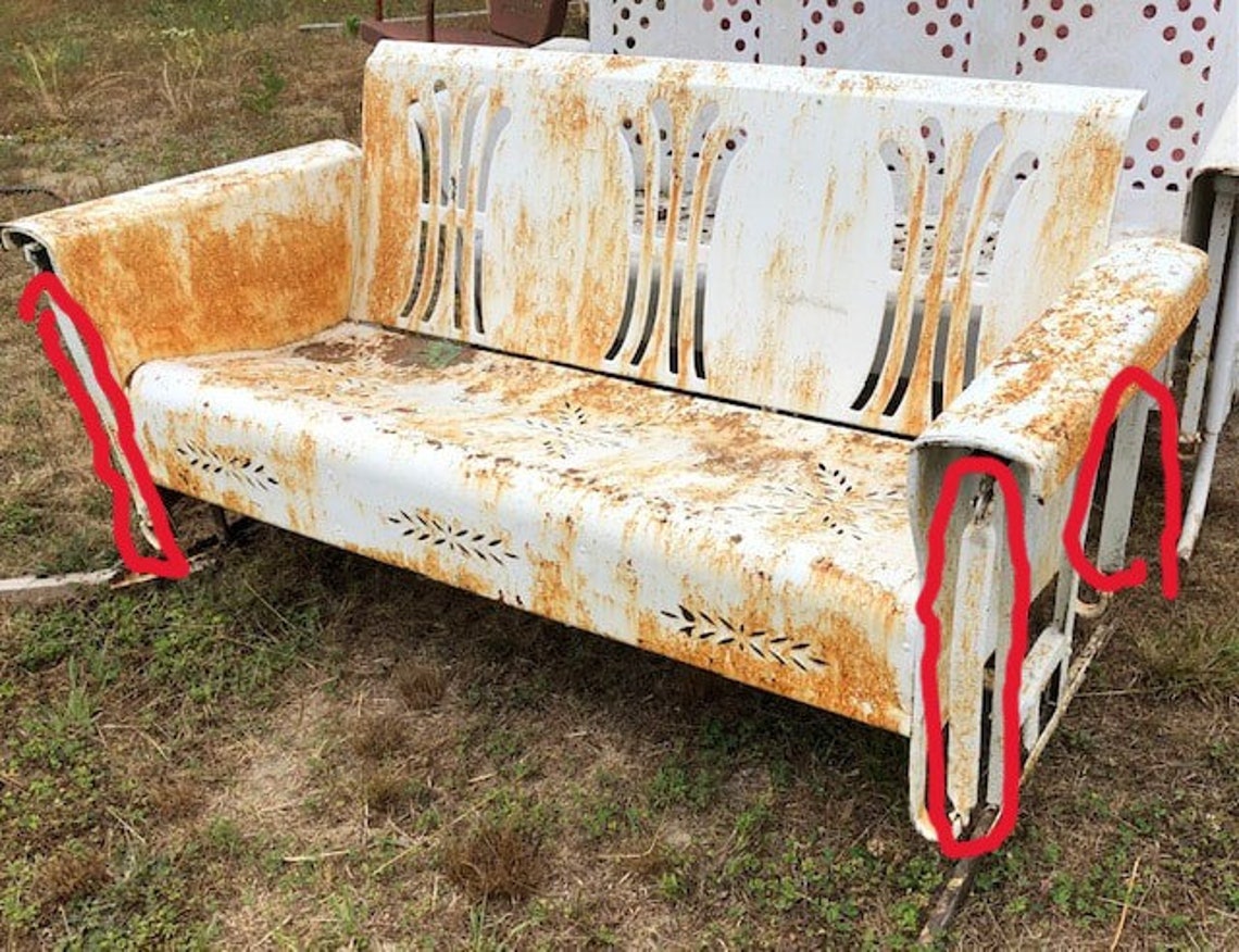 Original Authentic Vintage Metal Porch Glider Parts Etsy