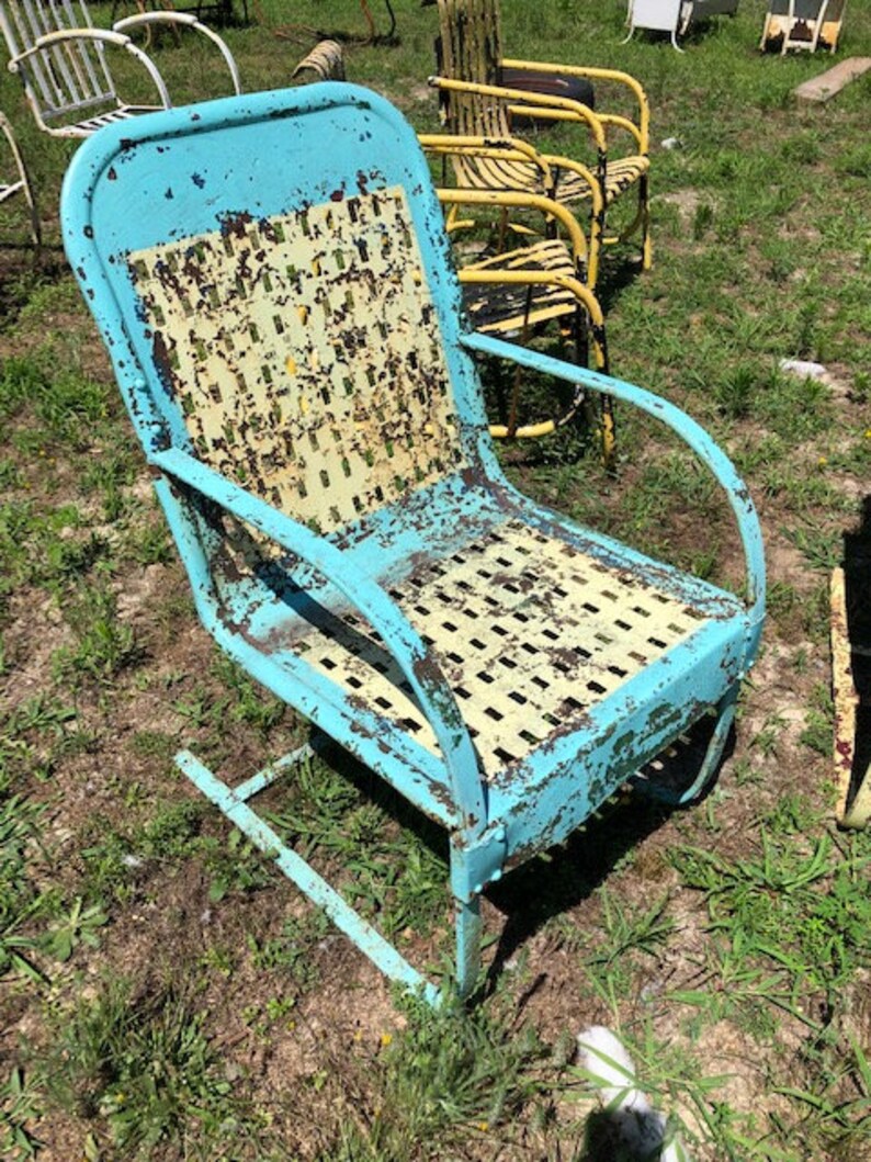 Mid-century Metal Patio Chair Spring Steel Bouncy Bouncer | Etsy