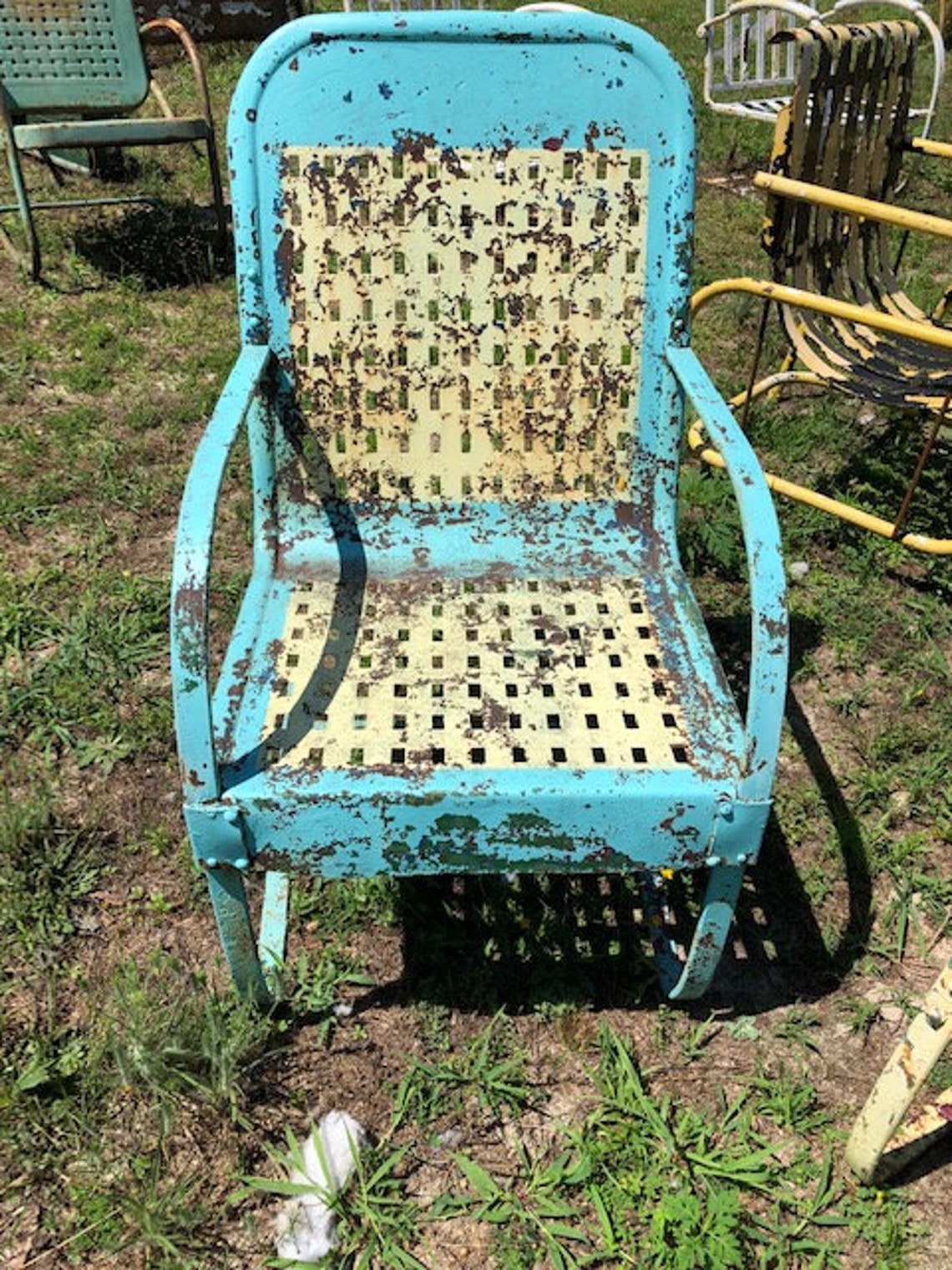 Mid-century Metal Patio Chair Spring Steel Bouncy Bouncer | Etsy