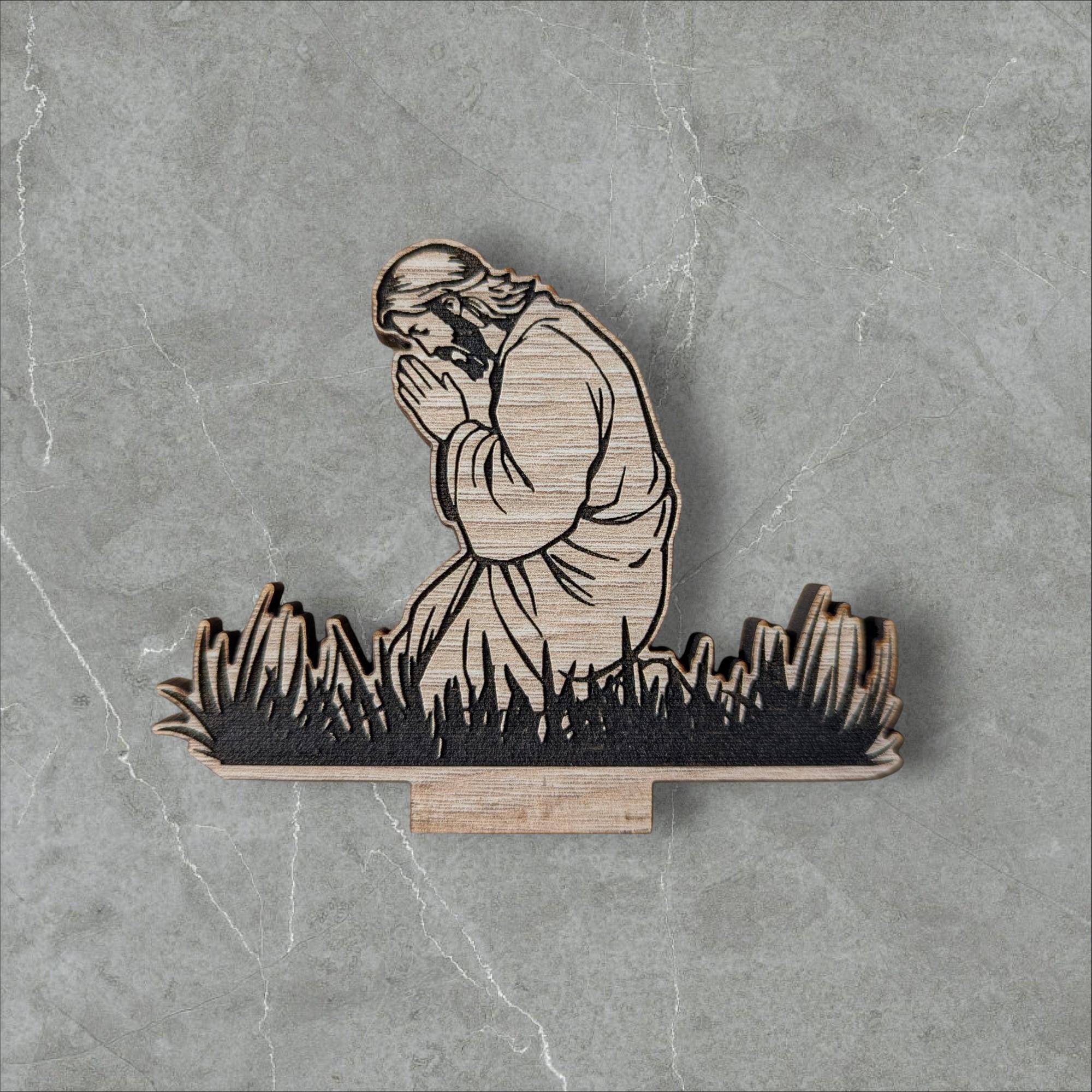 Xp Sign Jesus Laser Cut Jesus Praying in Gethsemane – Wood Atonement Scene - Etsy