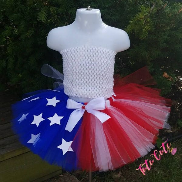 Flag Tutu, Red White and Blue Tutu, 4th of July Tutu, Holiday Tutu, Star Tutu