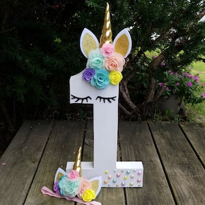 Pastel Standing Unicorn Number 1, Unicorn Birthday Number, Unicorn Party Decor, Unicorn Birthday Decor, Unicorn Party